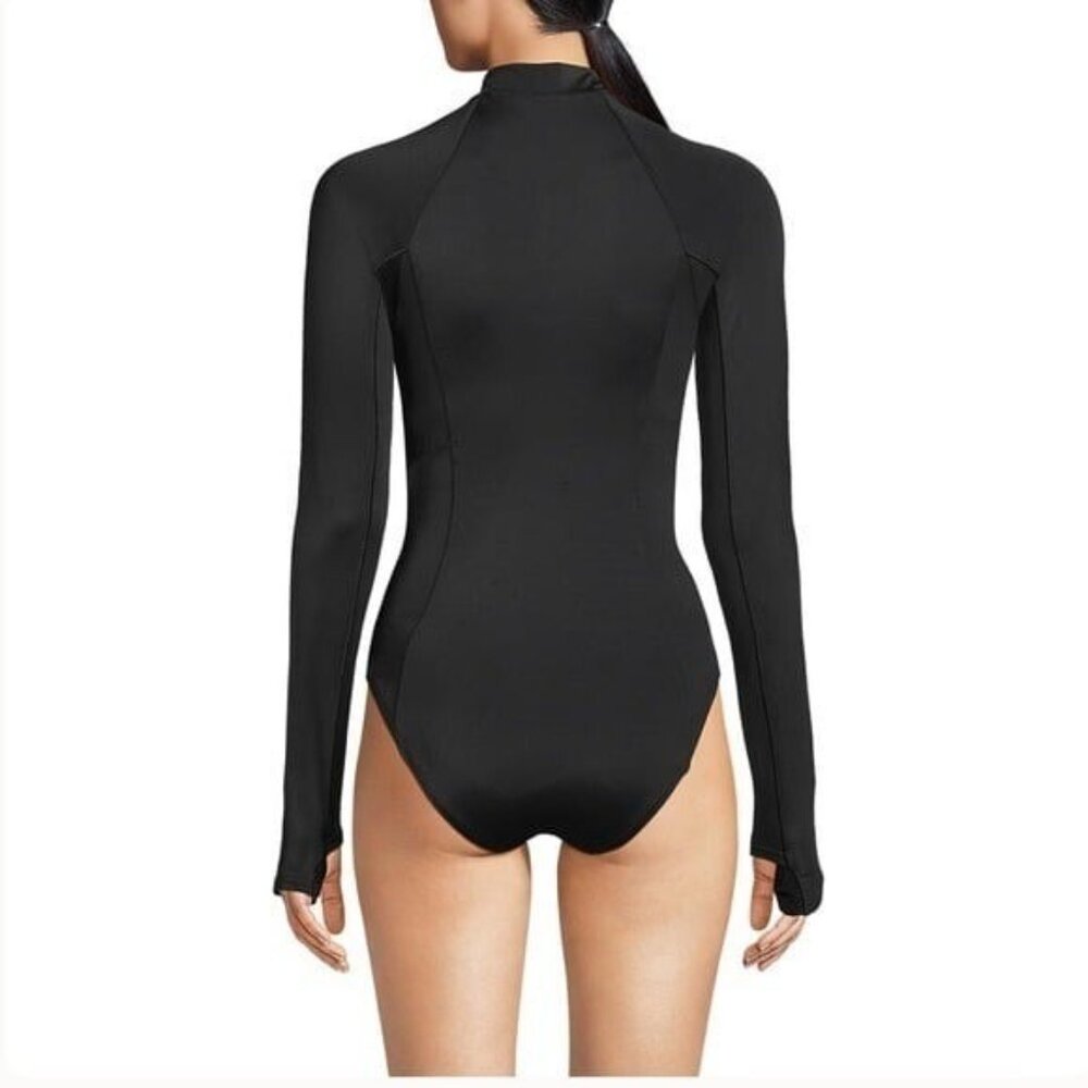 Lands End Black Long-Sleeve Swimsuit - Picture 6 of 6